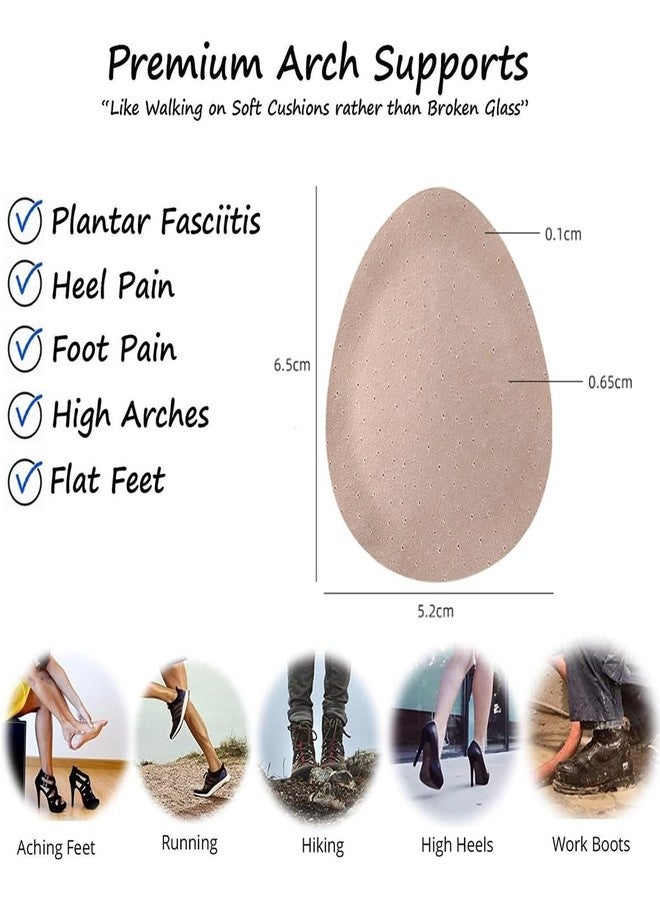 Xemz Leather Metatarsal Foot Pads, 3 Pairs Comfortable Metatarsal Pads Ball of Foot Cushions, Self-Adhesive Leather Foot Pads Forefoot Support Cushions for Mortons Neuroma Foot Pain Relief Protection Pads - Image 2